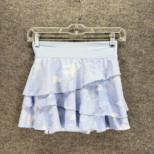 Reflex Skort Girls M Medium Blue Camouflage Ruffle A-Line Midi Pull On Stretch